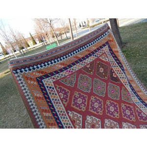 Vintage Turkish Anatolian Kilim Rug 5'1'' x 9'8''