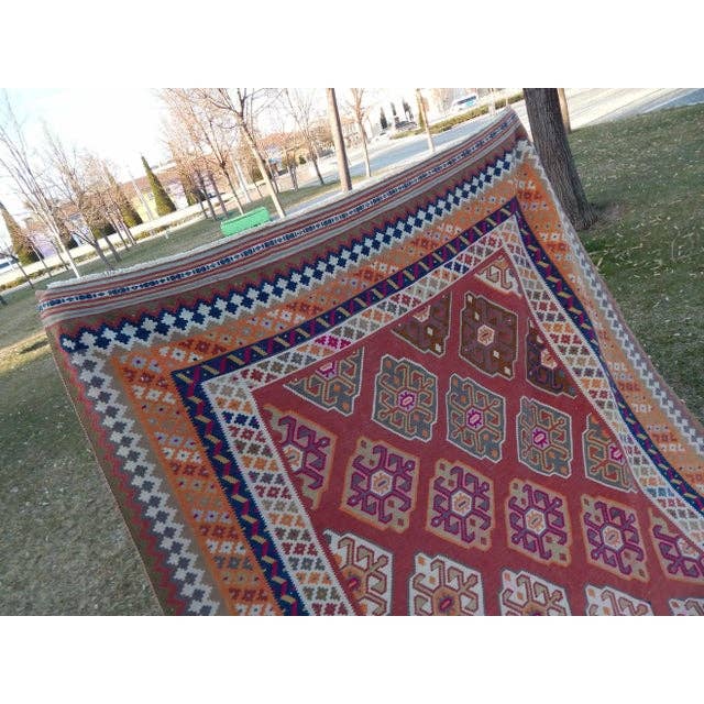 Vintage Turkish Anatolian Kilim Rug 5'1'' x 9'8''
