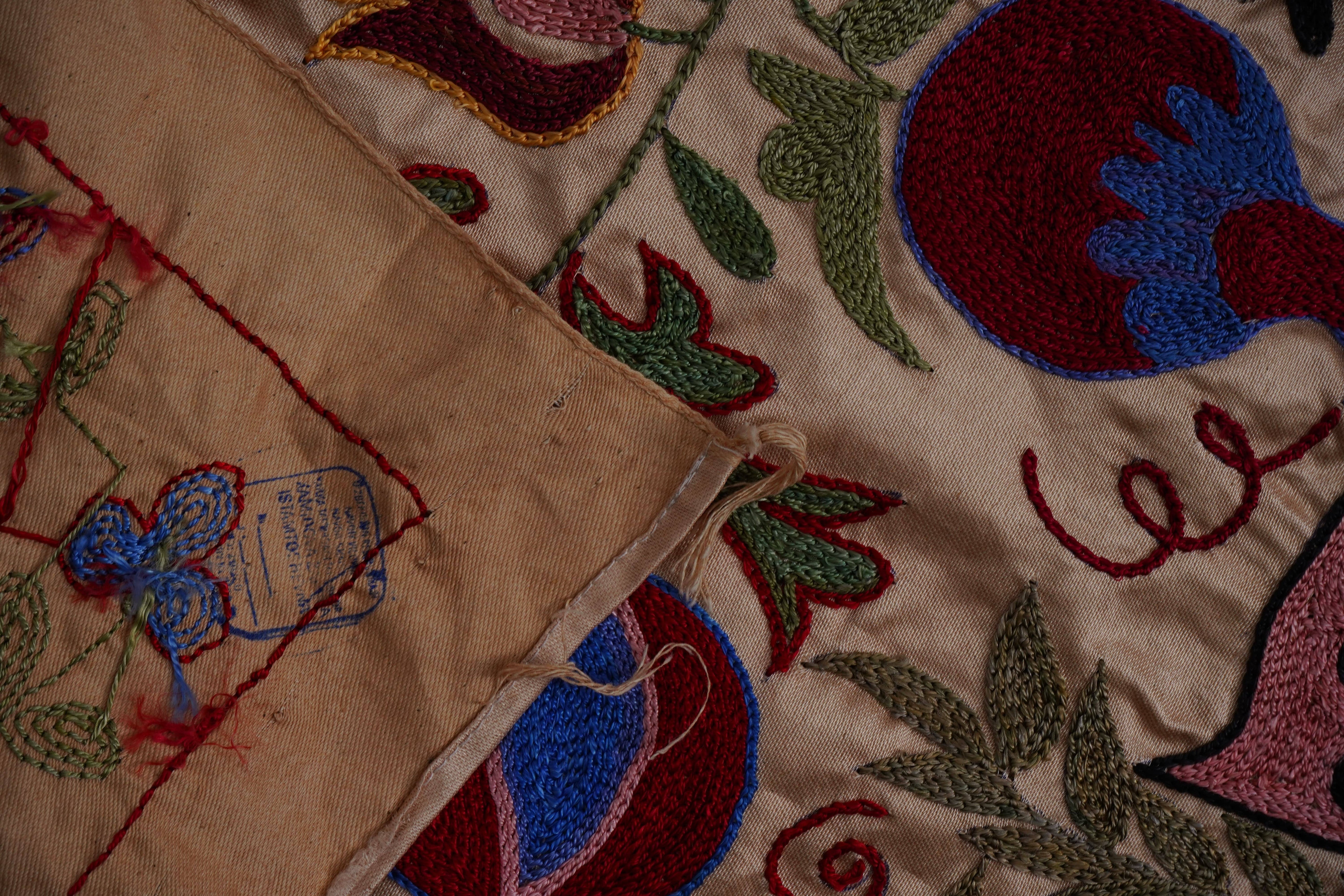 Hand-Embroidered Suzani Table Runner 1'8'' x 6'3''