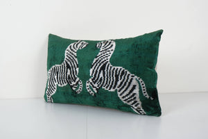Silk Ikat Velvet Pillow Cover | 16'' x 24''