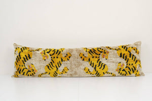 Tiger Silk Ikat Velvet Pillow Cover | 14'' x 21''