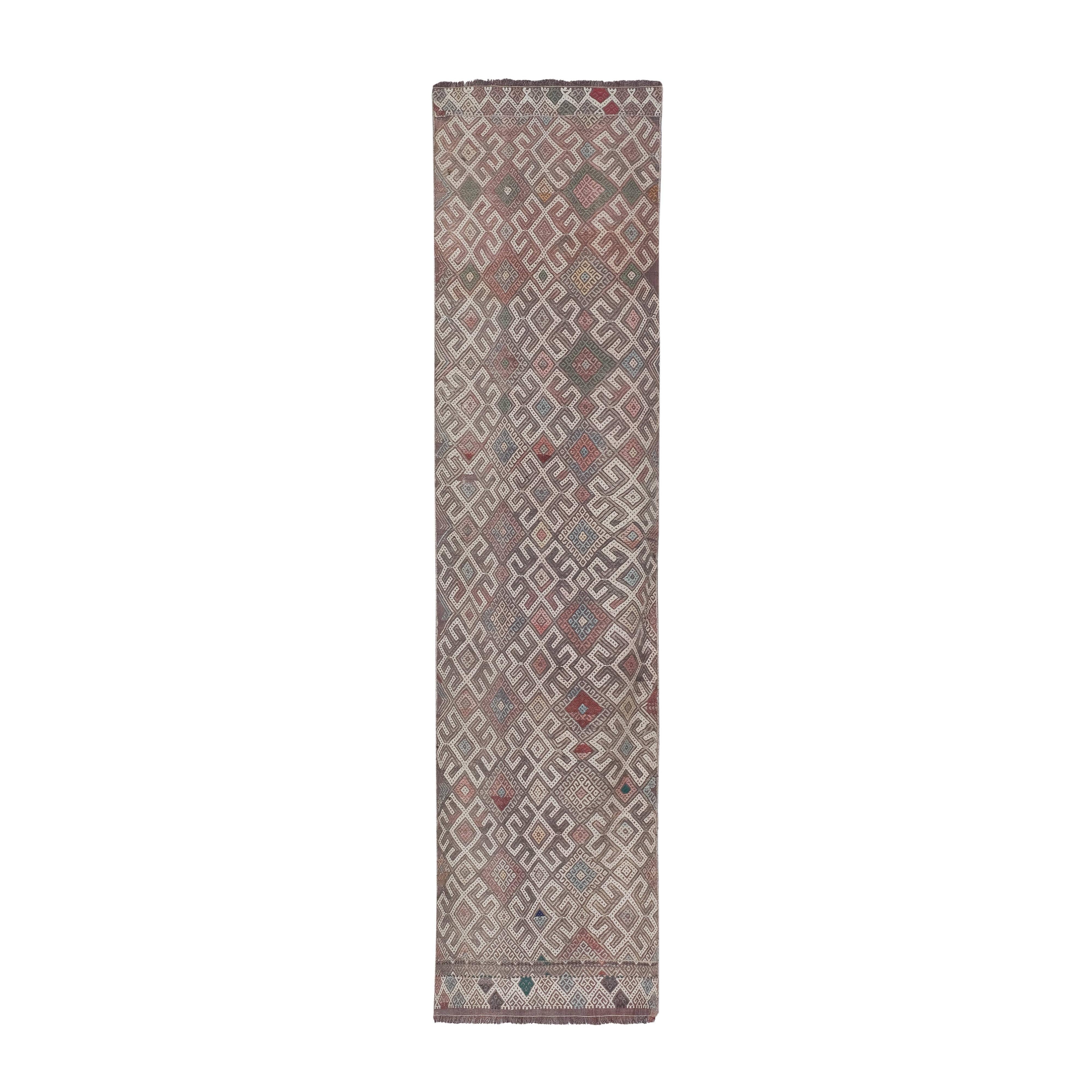 Vintage Turkish Kilim Runner 2'4'' x 8'10''