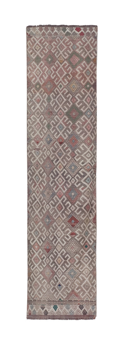 Vintage Turkish Kilim Runner 2'4'' x 8'10''