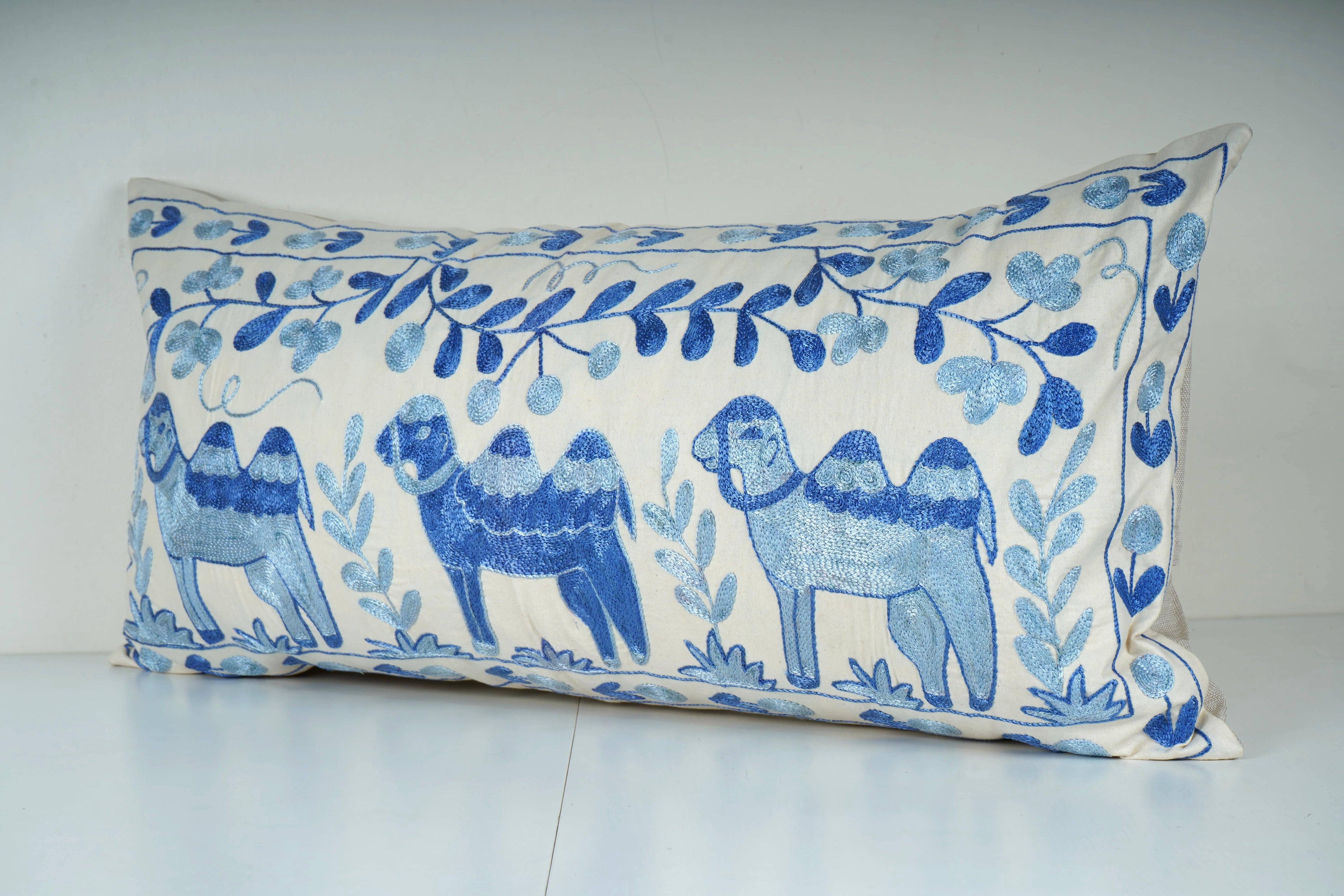 Camel Suzani Bedding Pillow Cover | 16'' x 35''