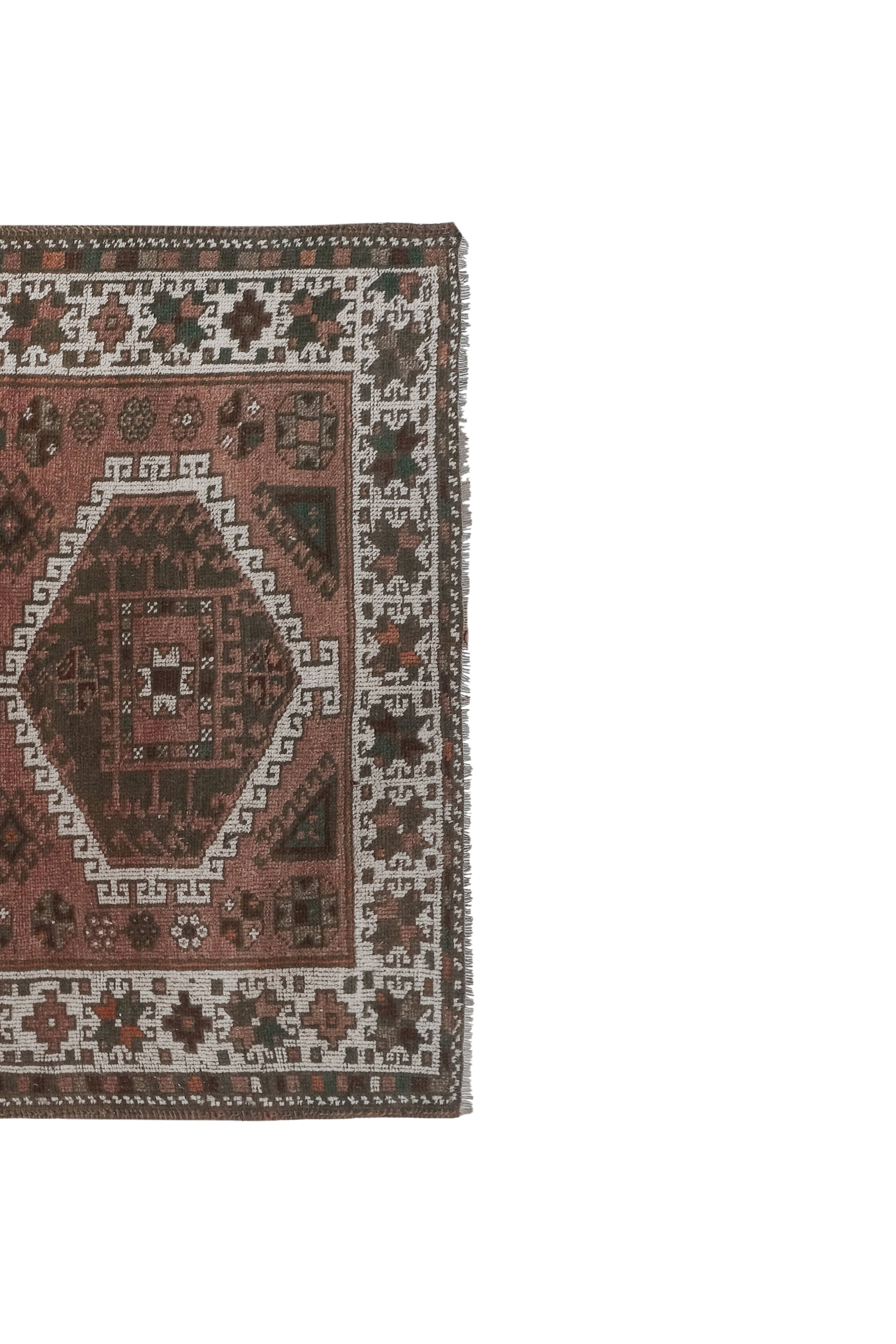 Vintage Kurdish Runner Rug 4'4'' x 8'7''