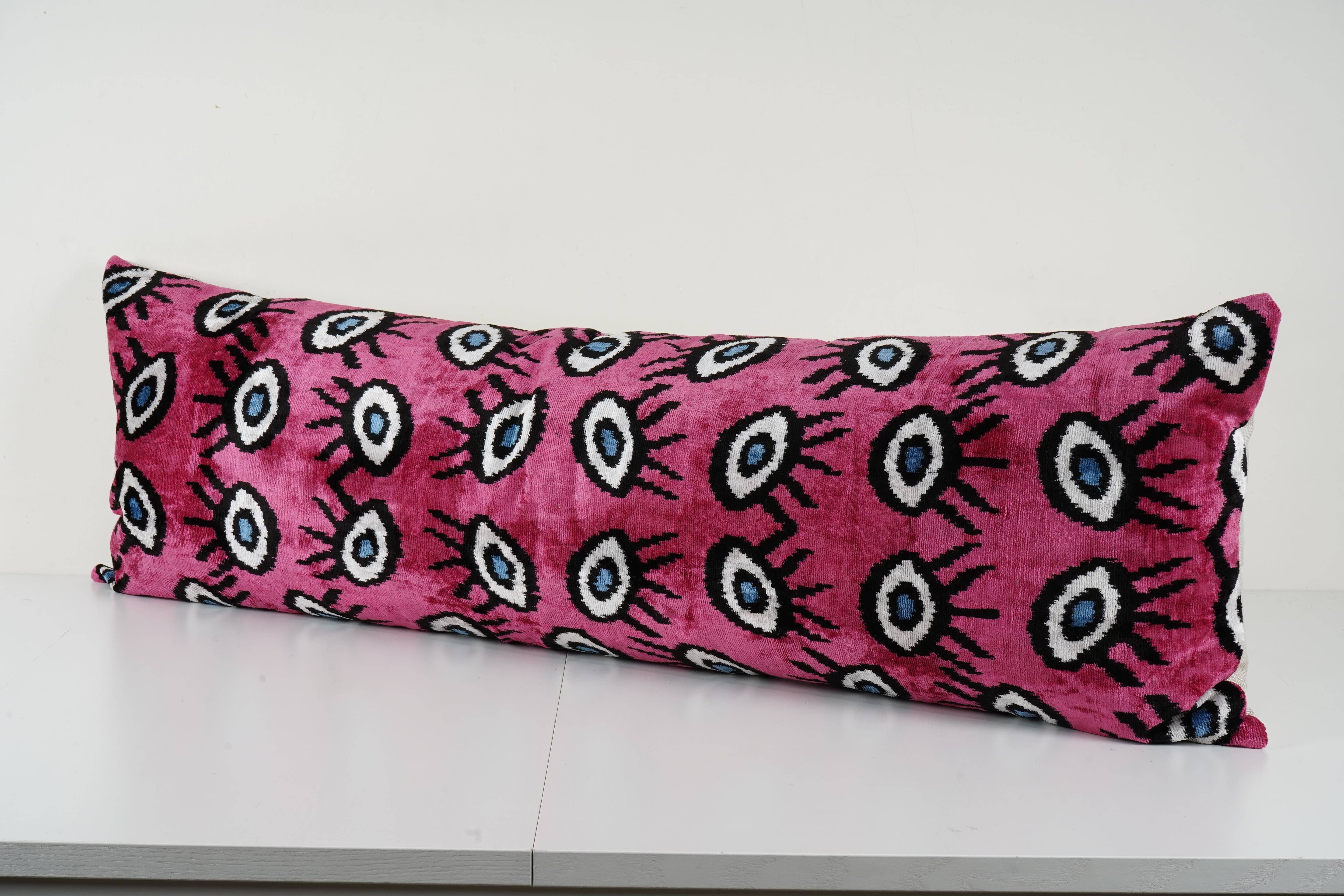 Silk Ikat Velvet Pillow Cover Set of 2 | 16'' x 48''