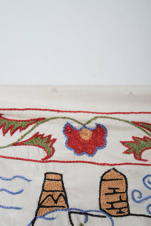Hand-Embroidered Suzani Table Runner 1'8'' x 6'1''