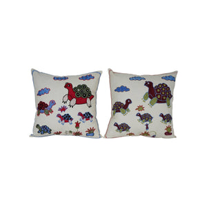 Turtle Suzani Pillow Cover Set of 2 | 18'' x 18''