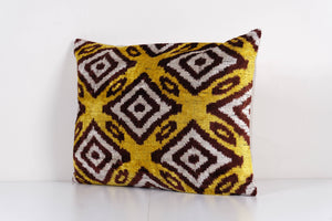 Silk Ikat Velvet Pillow Cover Set of 2 | 17'' x 22''
