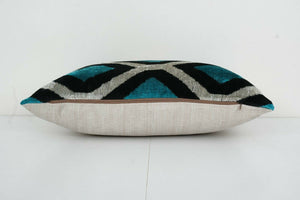 Silk Ikat Velvet Pillow Cover Set of 2 | 16'' x 22''