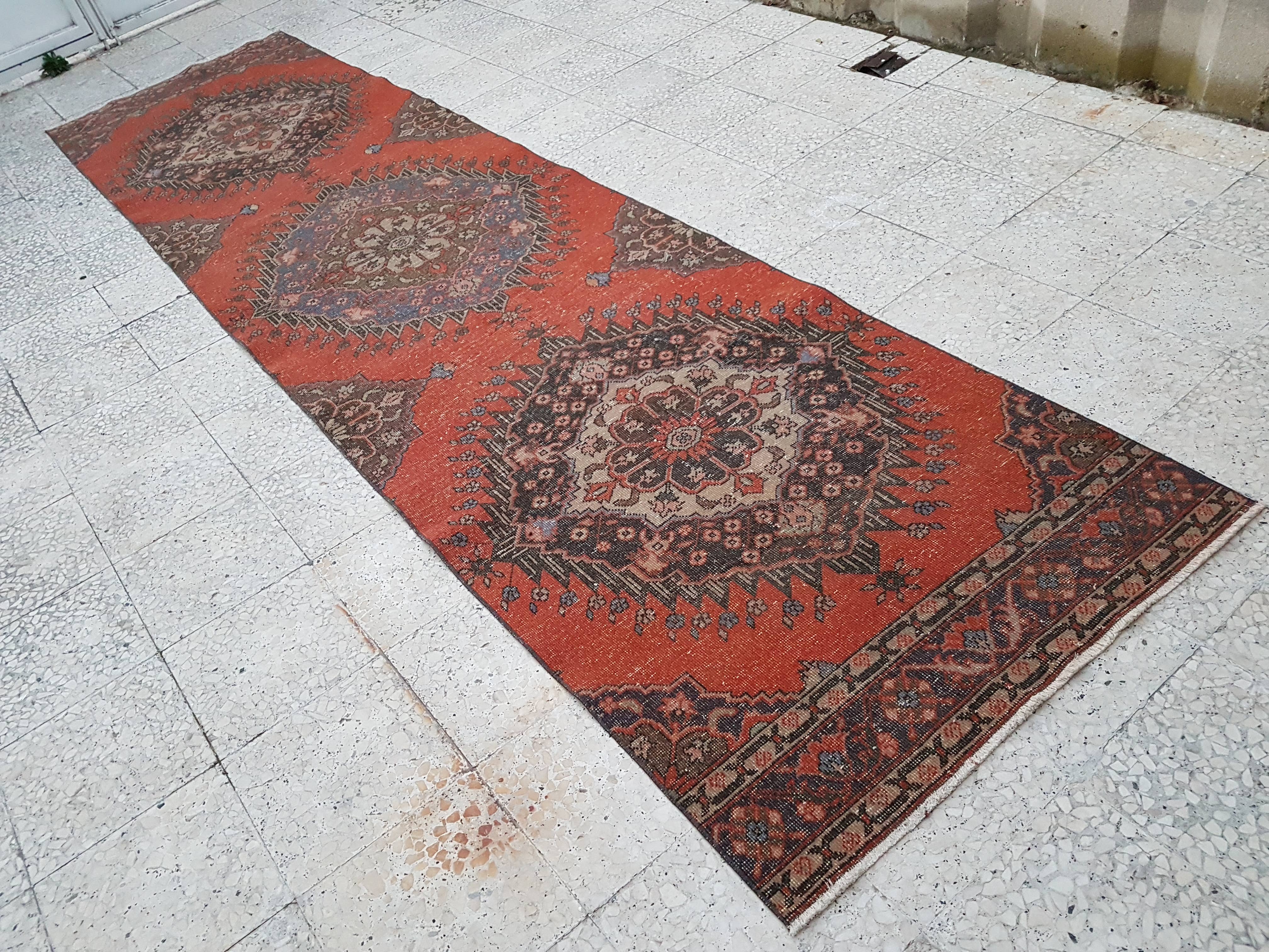 Vintage Oushak Runner 3'4'' x 13'3''