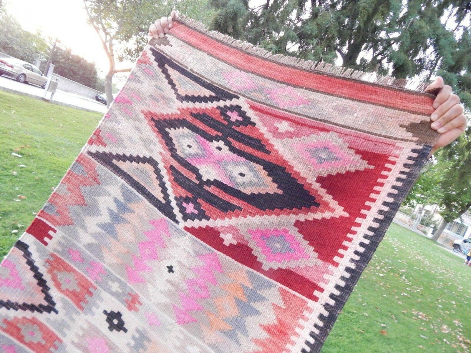 Vintage Turkish Kilim Runner 2'7'' x 10'7''