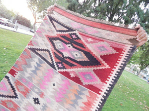 Vintage Turkish Kilim Runner 2'7'' x 10'7''