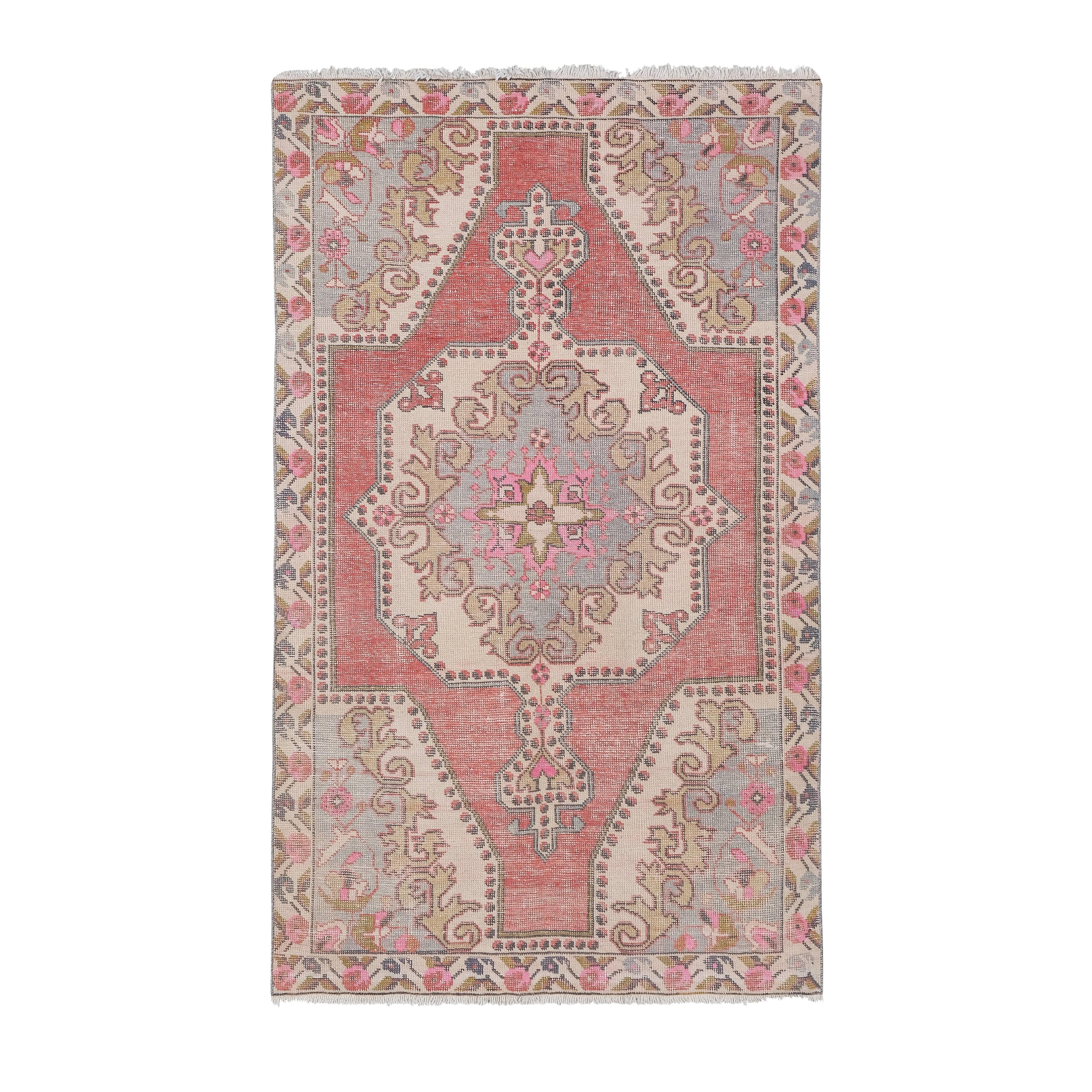 Vintage Turkish Rug 4'3'' x 7'