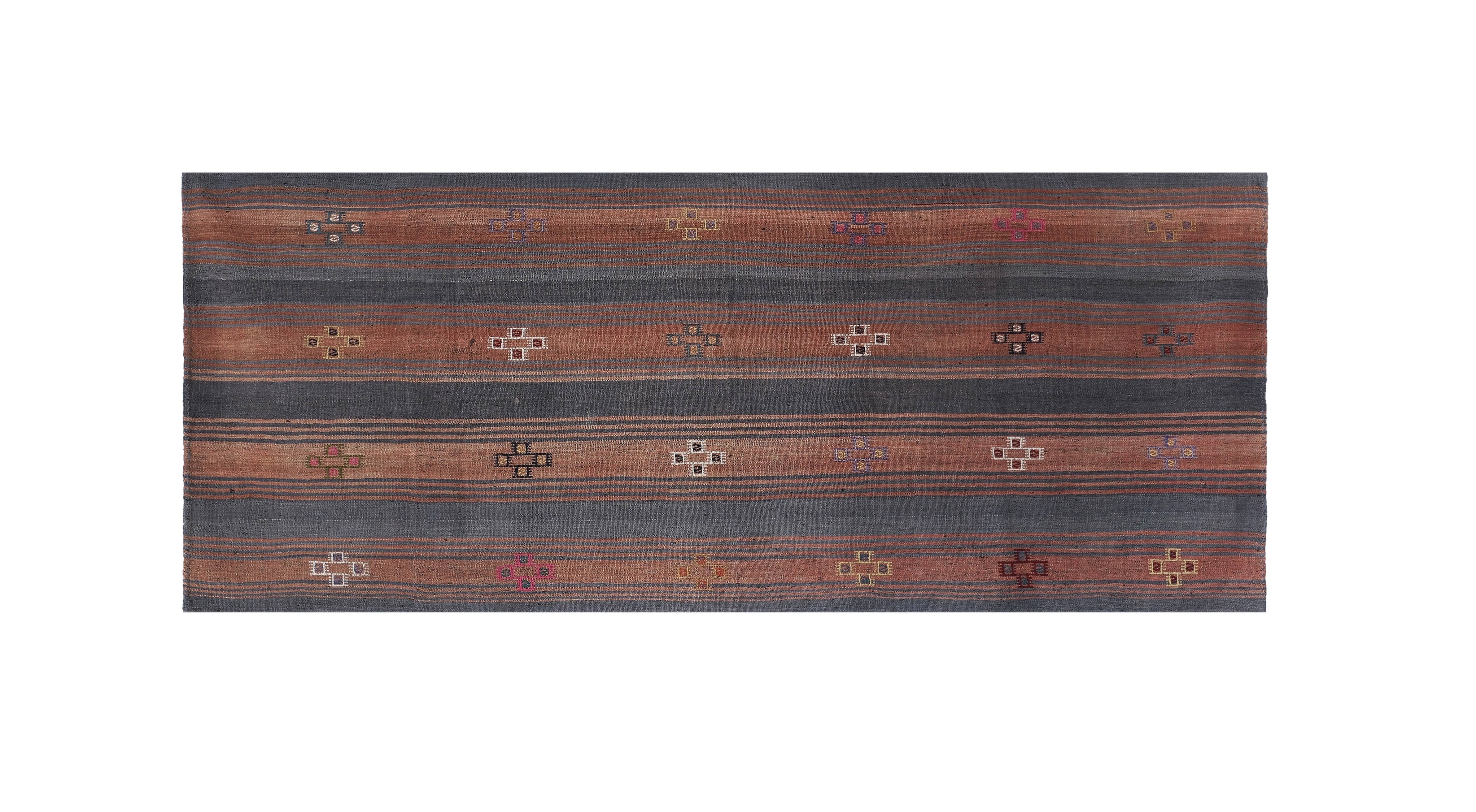 Vintage Turkish Kilim Rug 3'9'' x 9'4''