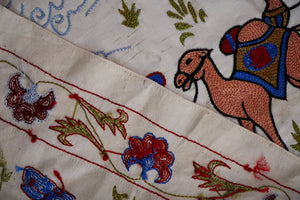 Hand-Embroidered Suzani Wall Hanging & Bedspread 1'8'' x 6'1''