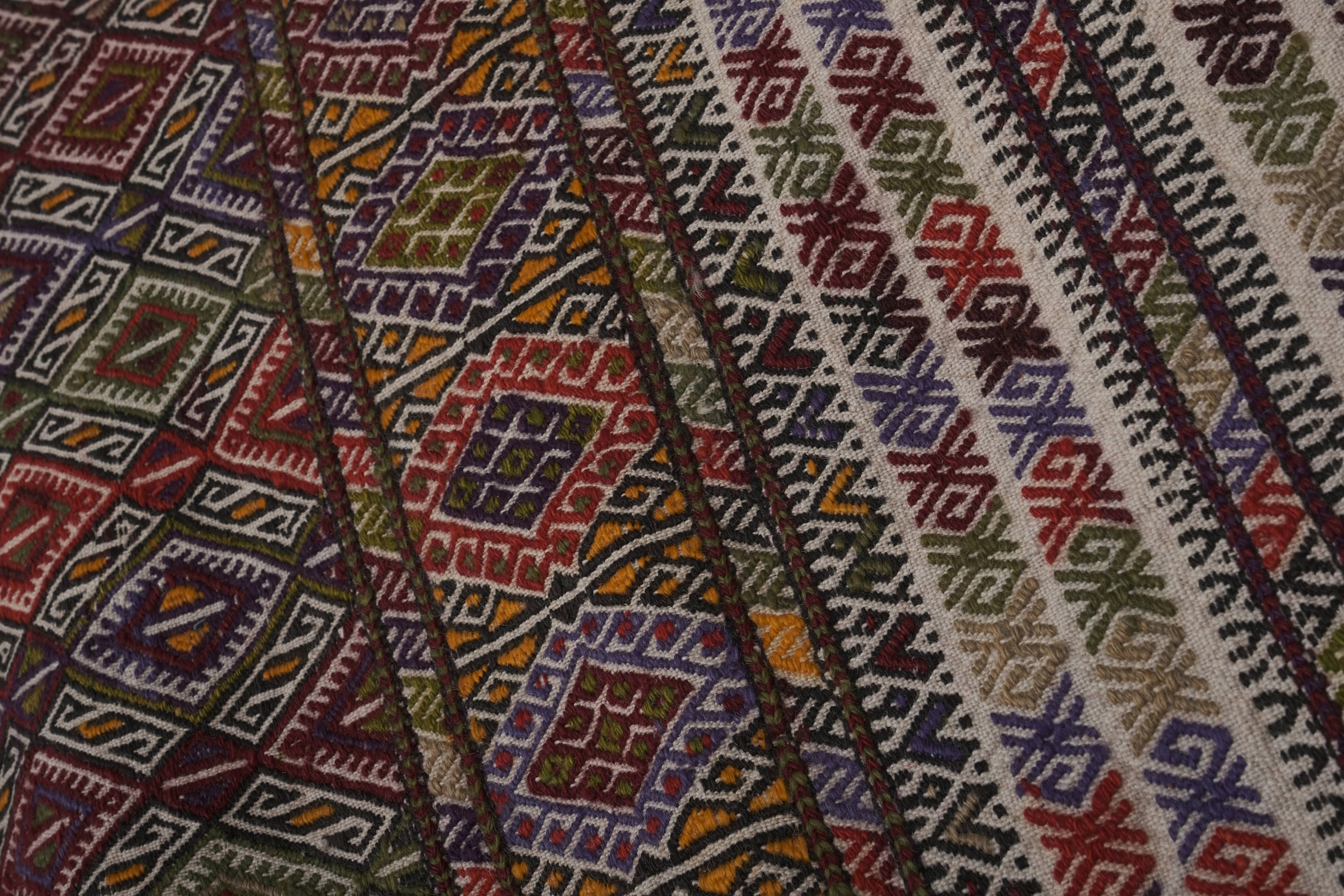 Vintage Turkish Anatolian Kilim Rug 4'6'' x 11'7''