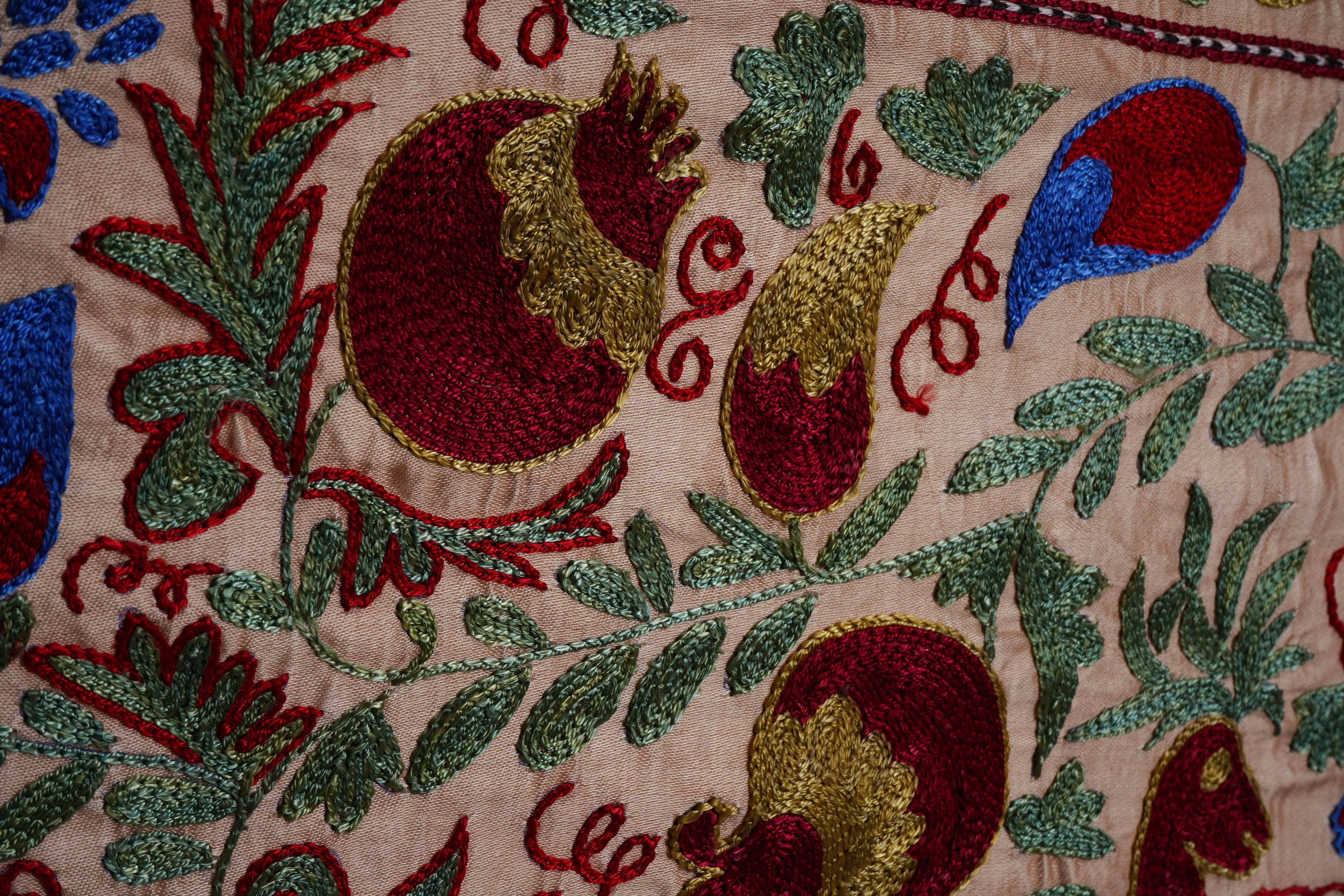 Hand-Embroidered Suzani Table Runner 1'9'' x 6'2''