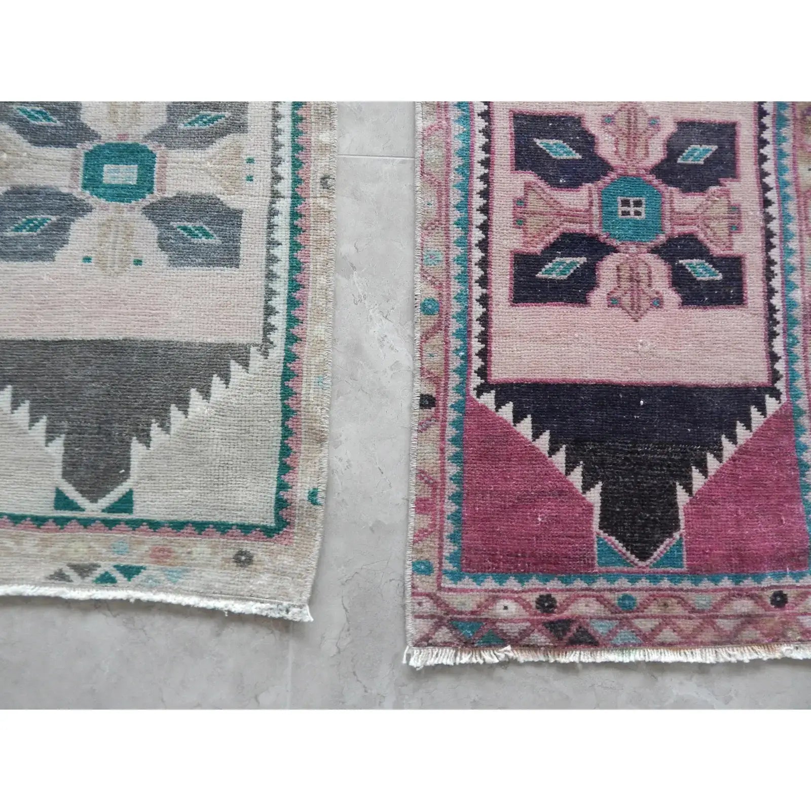 Vintage Oushak Yastik Rugs Set of 2 | 19'' x 35''