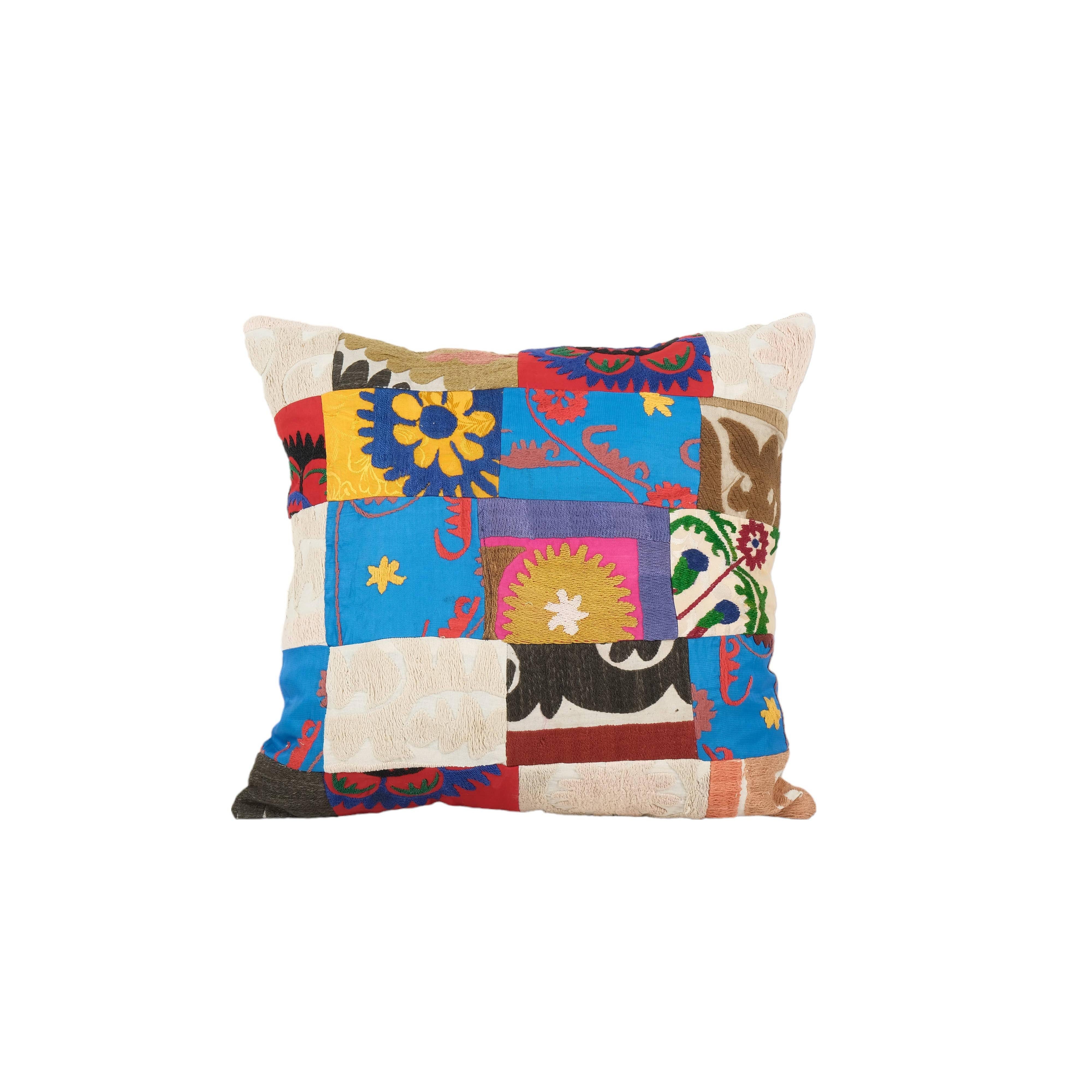 Suzani Patchwork Pillow Cover | 18'' x 19''