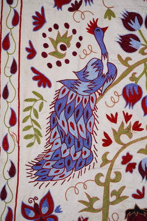 Peacock Suzani Wall Hanging & Bedspread | 3'6'' x 6'