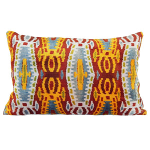 Silk Ikat Velvet Pillow Cover | 16'' x 24''