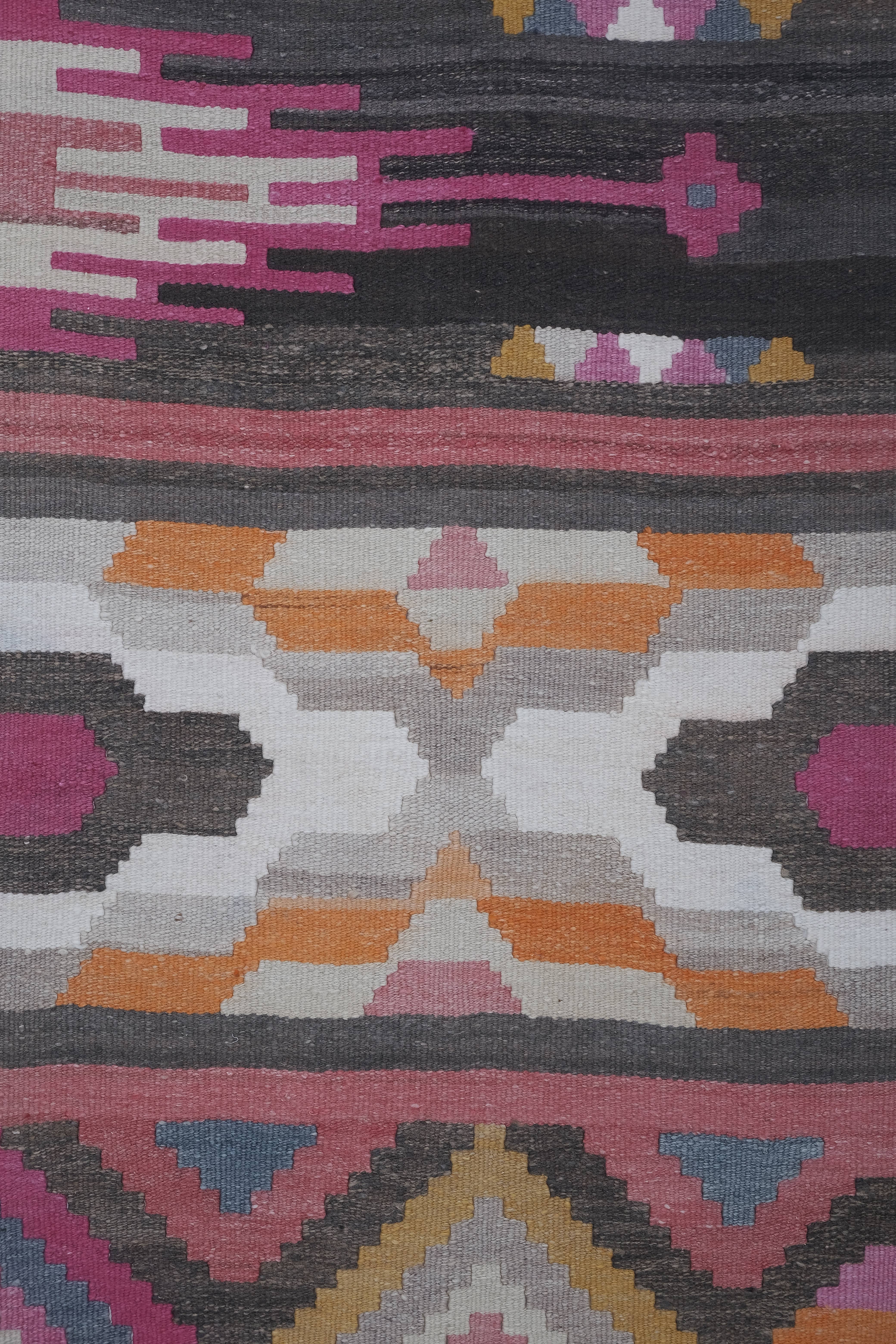 Vintage Turkish Kilim Runner 2'7'' x 9'