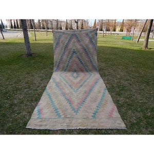 Vintage Turkish Kilim Runner 4'9'' x 11'1''