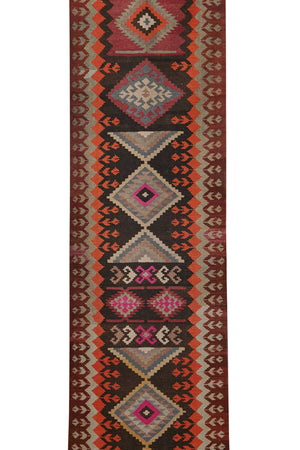 Vintage Turkish Kilim Runner 3'1'' x 12'6''