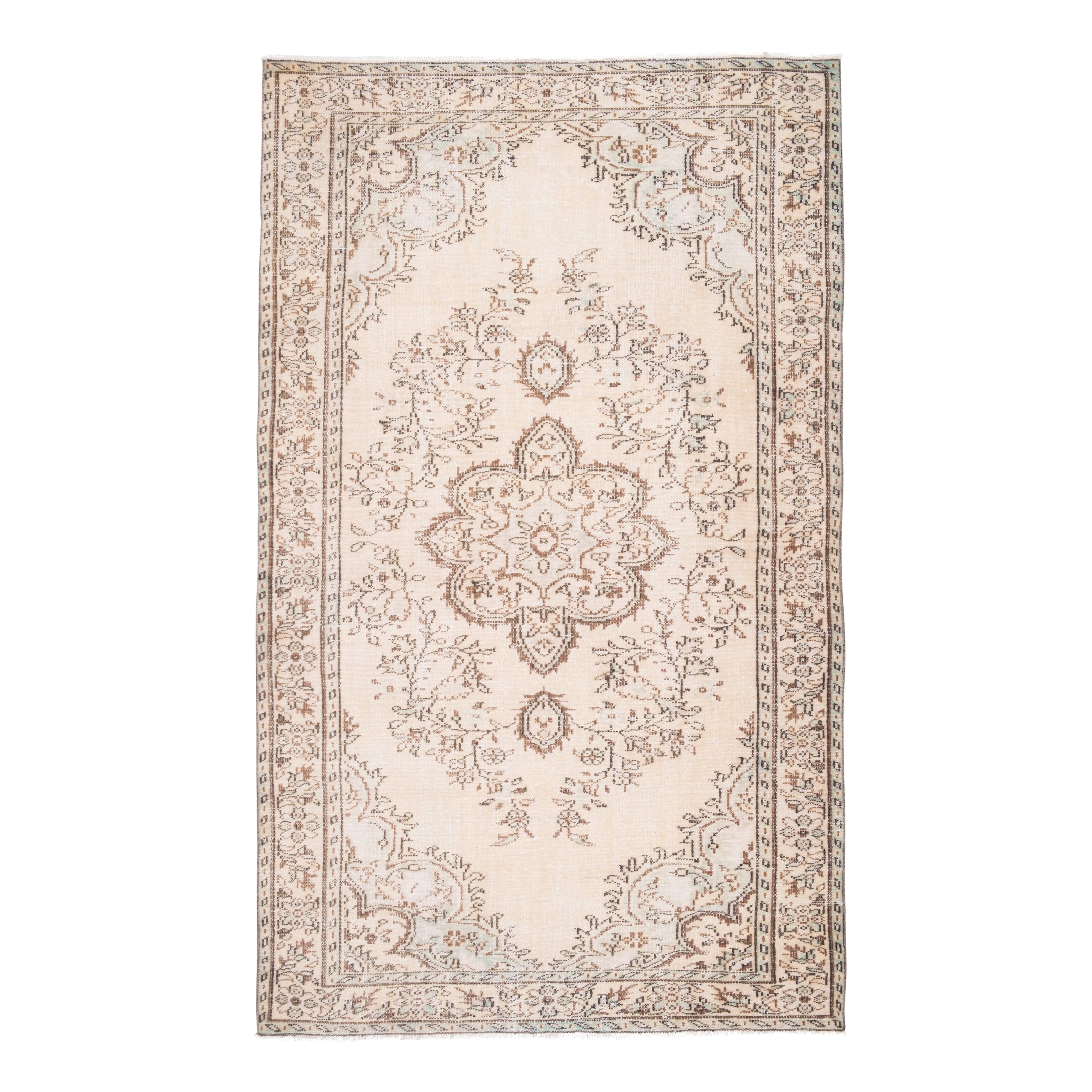 Vintage Turkish Kars Oushak Rug 6' x 9'8''