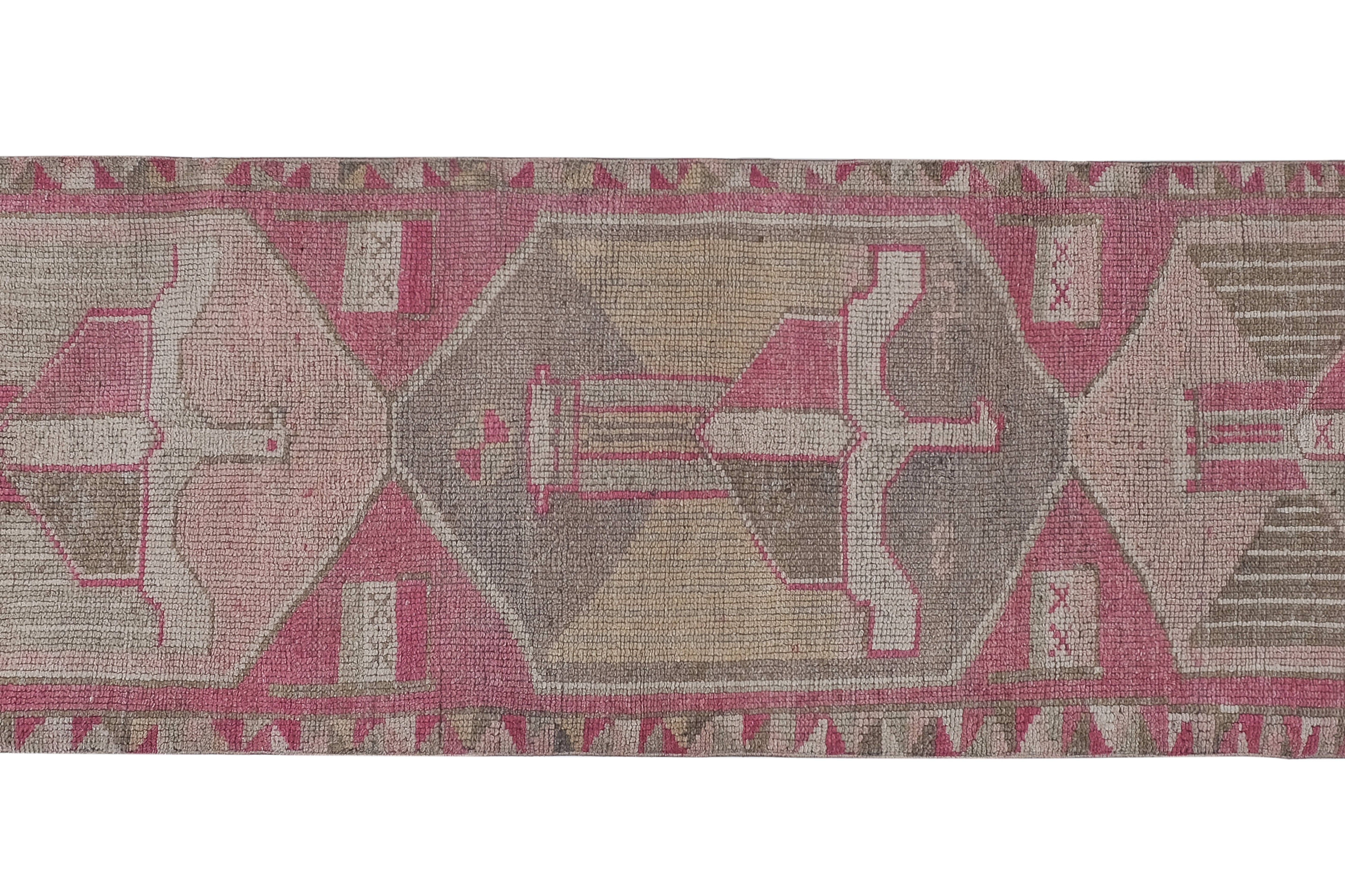 Vintage Turkish Runner Rug 3'5'' x 11'6''