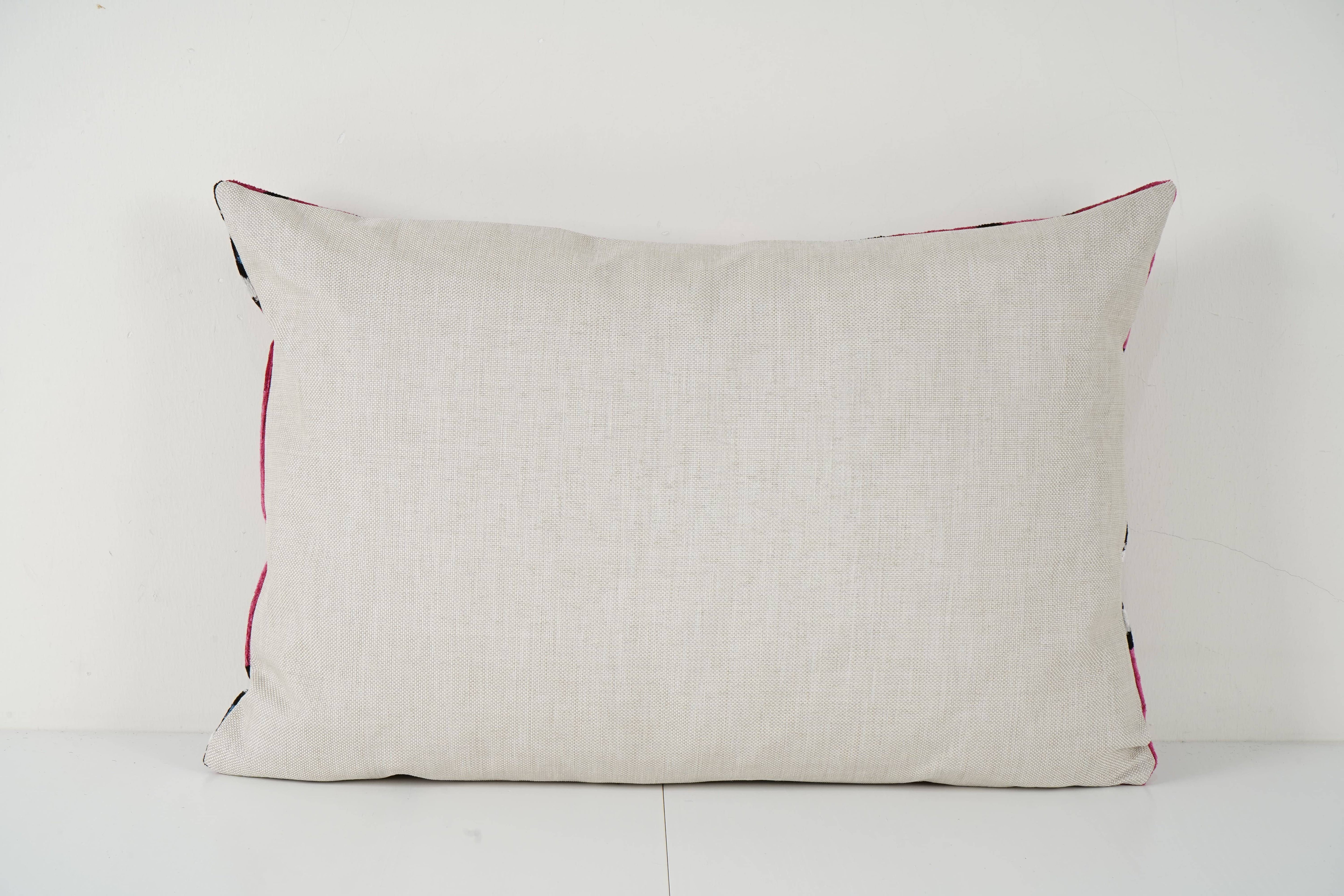 Silk Ikat Velvet Pillow Cover | 16'' x 24''