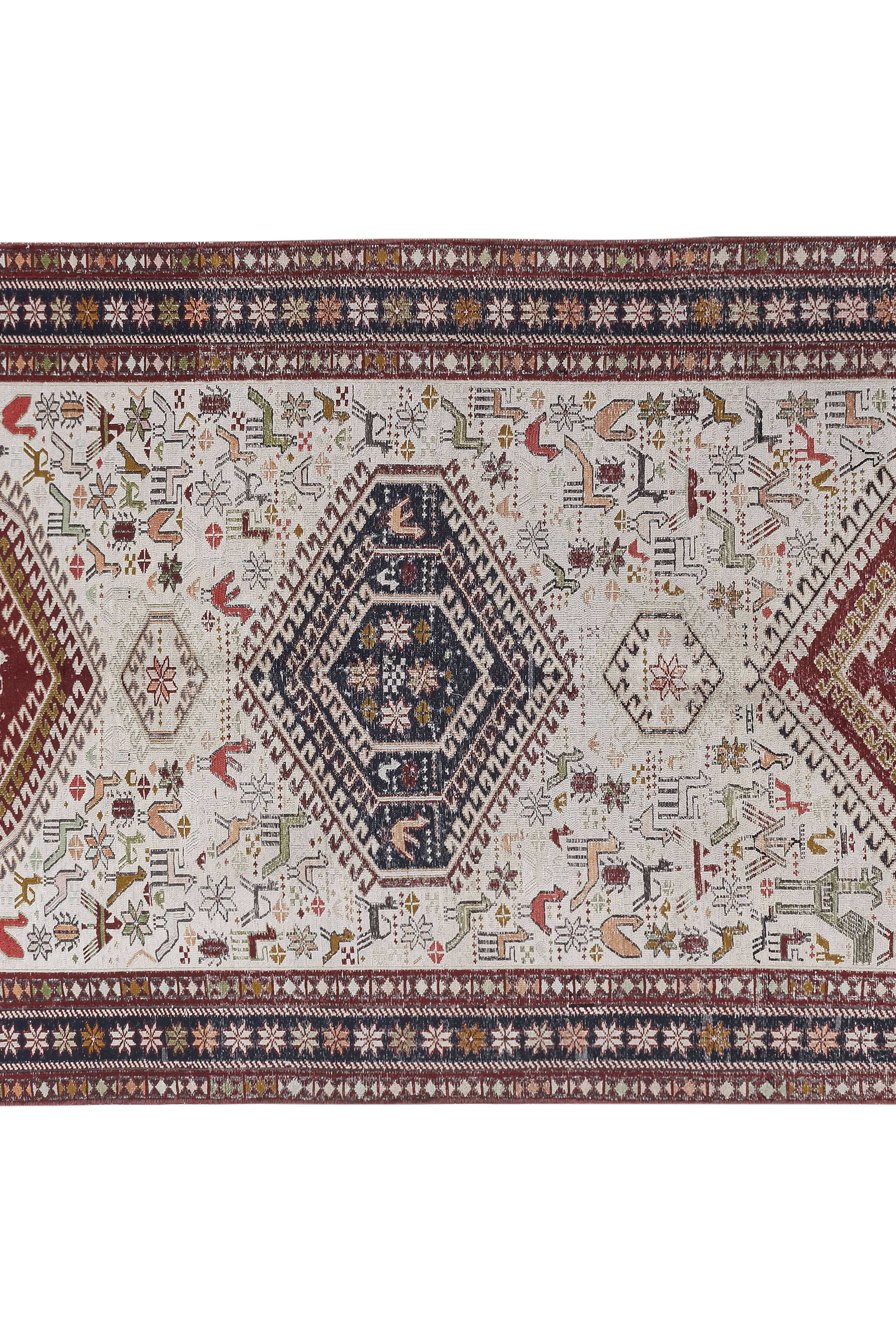 Vintage Turkish Soumac Kilim Rug 3'6'' x 6'1''