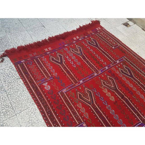 Vintage Turkish Karapinar Kilim Rug 5'8'' x 8'2''