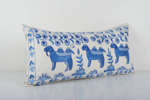 Camel Suzani Pillow Cover | 12'' x 24''