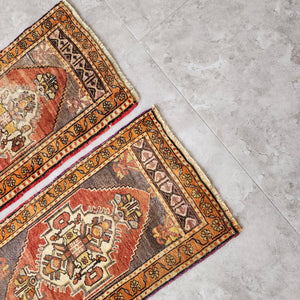 Vintage Oushak Yastik Rugs Set of 2 | 19'' x 36''