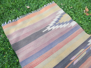 Vintage Turkish Kilim Runner 2'7'' x 7'8''