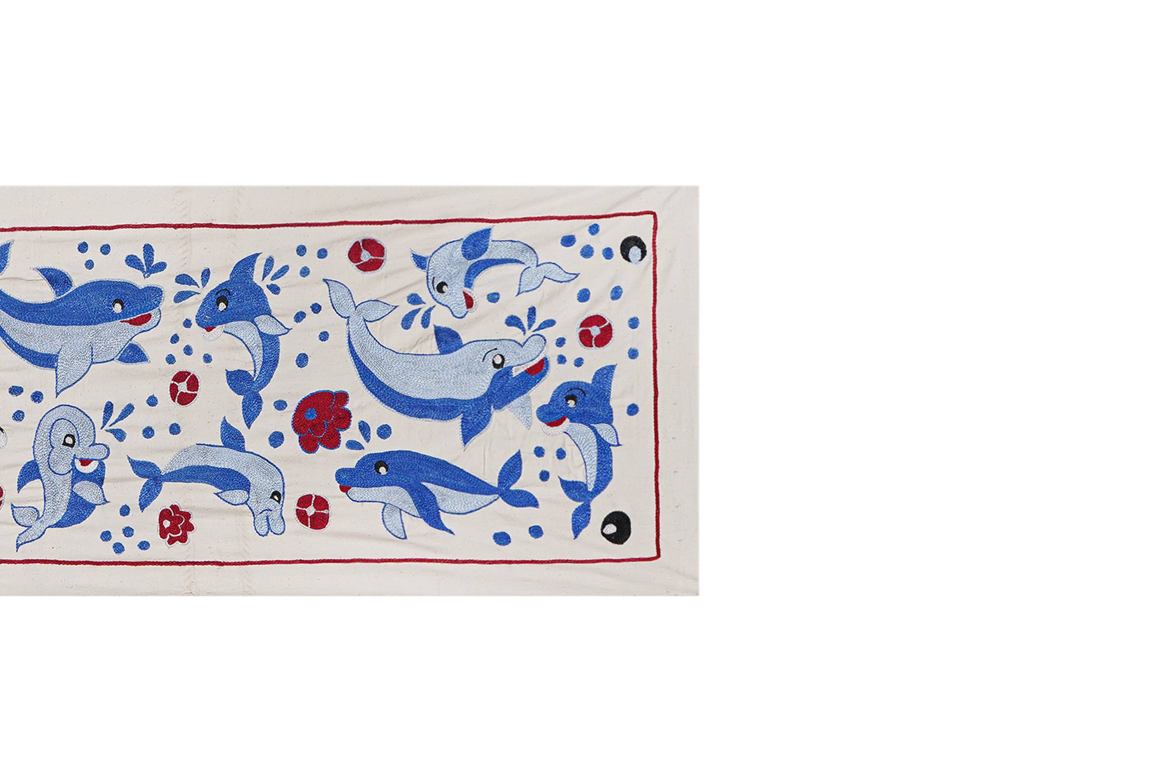 Fish Suzani Wall Hanging & Tablecloth | 20'' x 58''