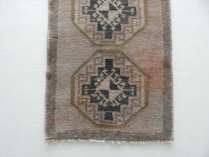 Vintage Turkish Konya Rug 17'' x 35''