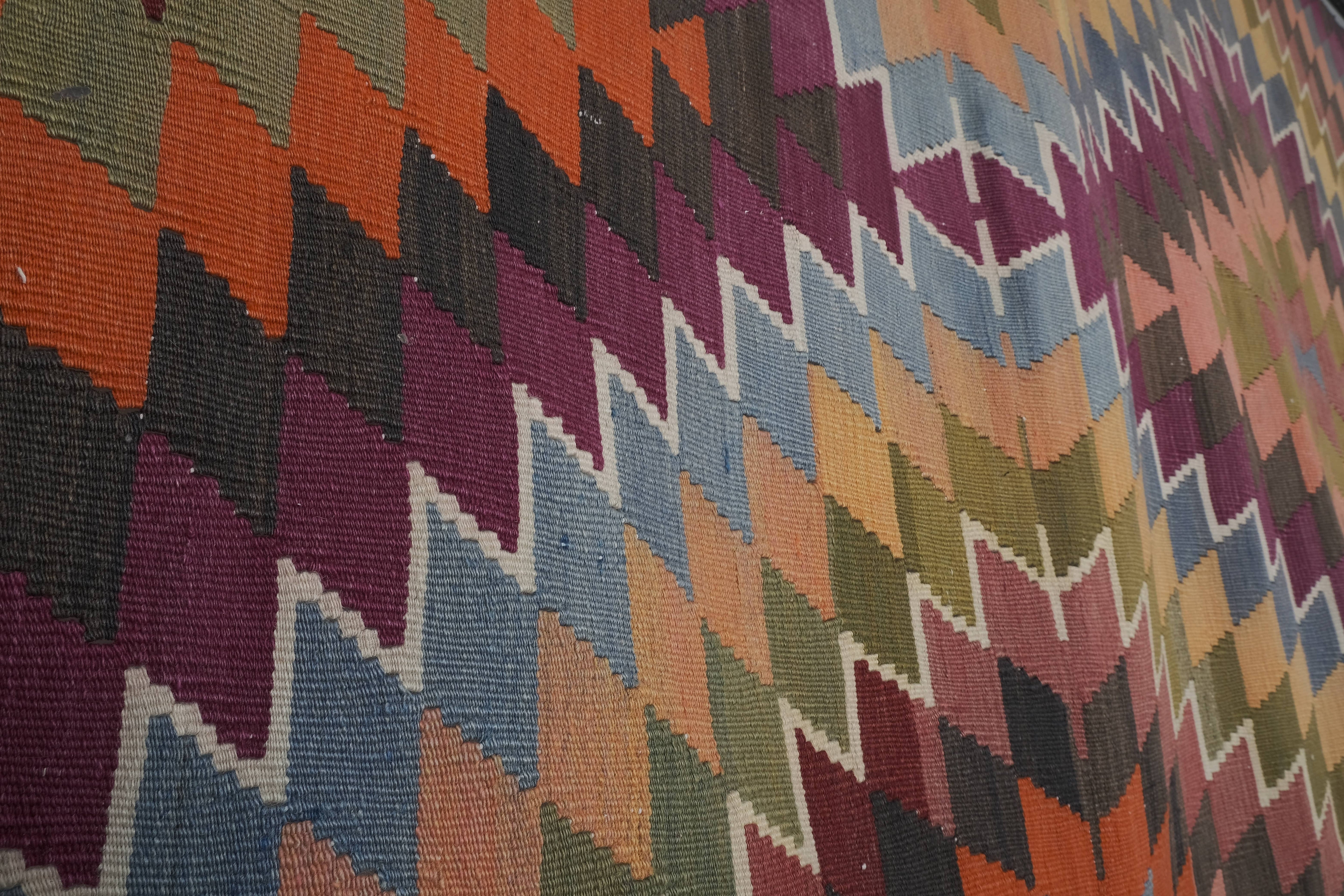 Vintage Turkish Kilim Rug 4'11'' x 11'10''