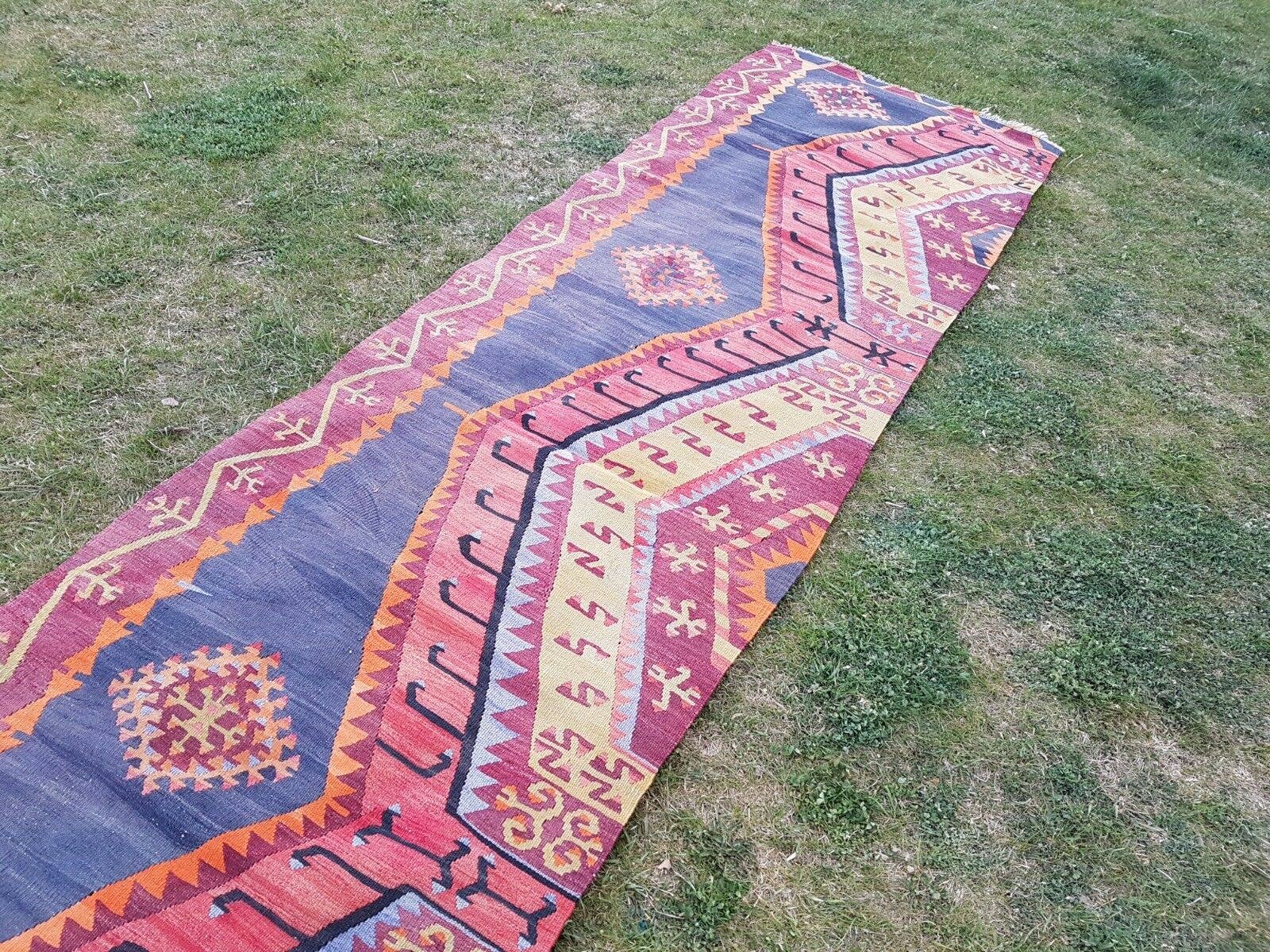 Vintage Turkish Kilim Runner 2'9'' x 11'1''