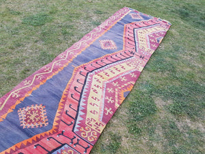 Vintage Turkish Kilim Runner 2'9'' x 11'1''