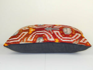 Silk Ikat Velvet Pillow Cover | 16'' x 24''