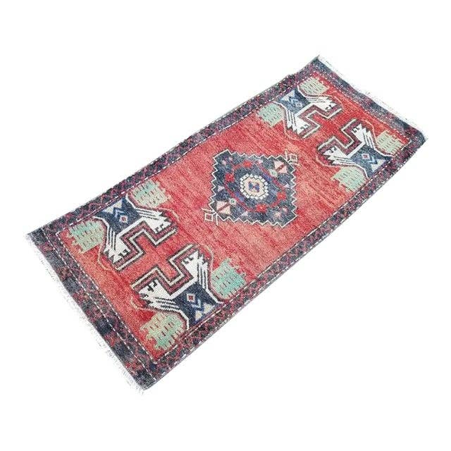 Vintage Turkish Rug 19'' x 43''