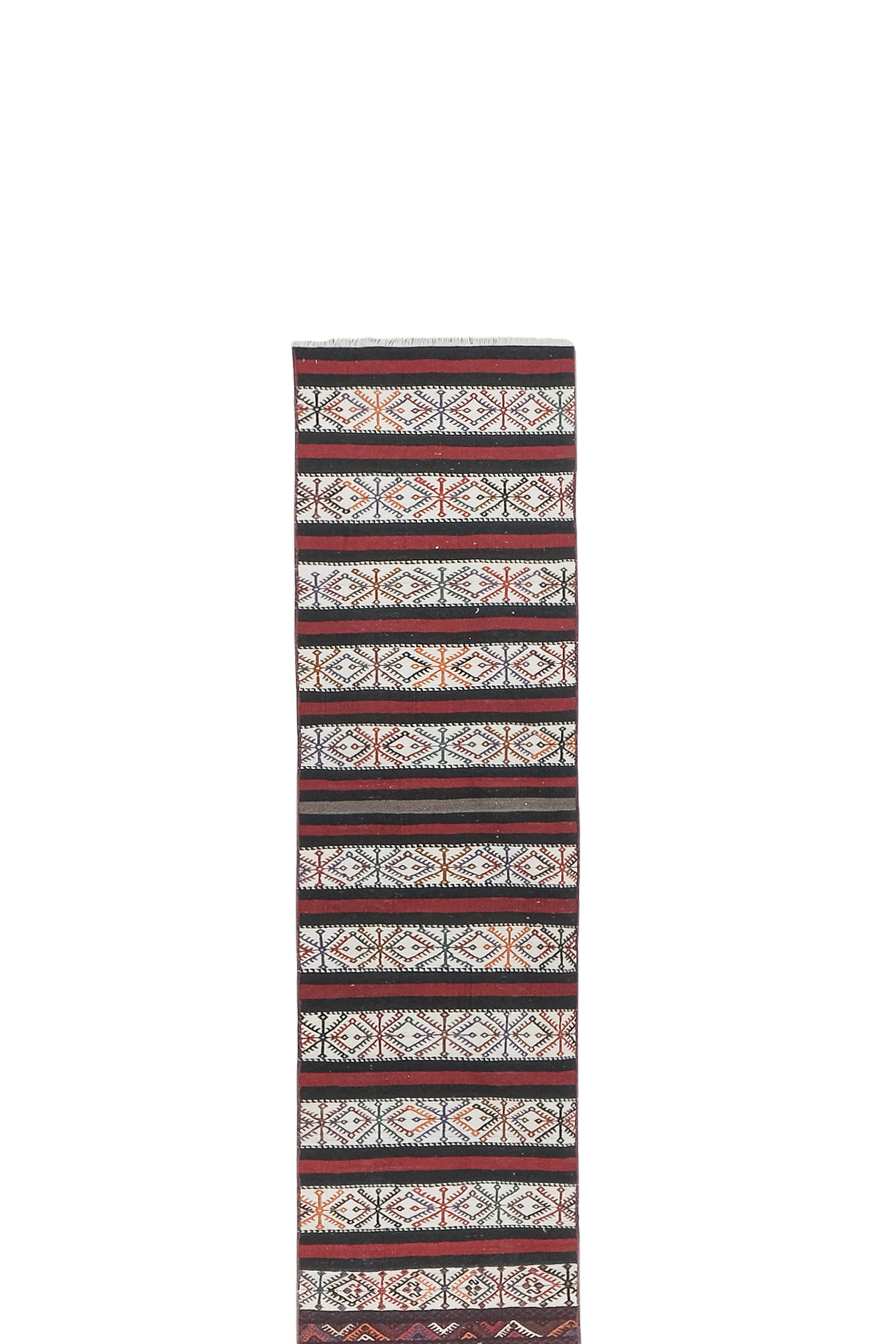 Vintage Turkish Kilim Runner 2'1'' x 29'4''
