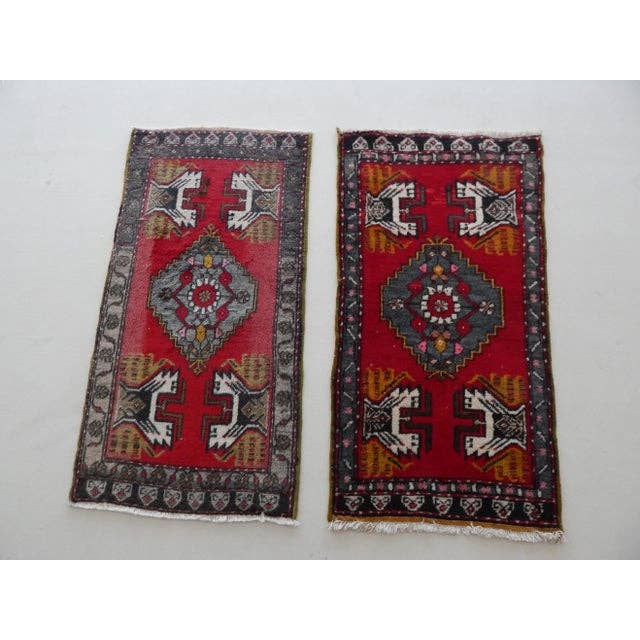 Vintage Turkish Yastik Rugs Set of 2 | 21'' x 41''