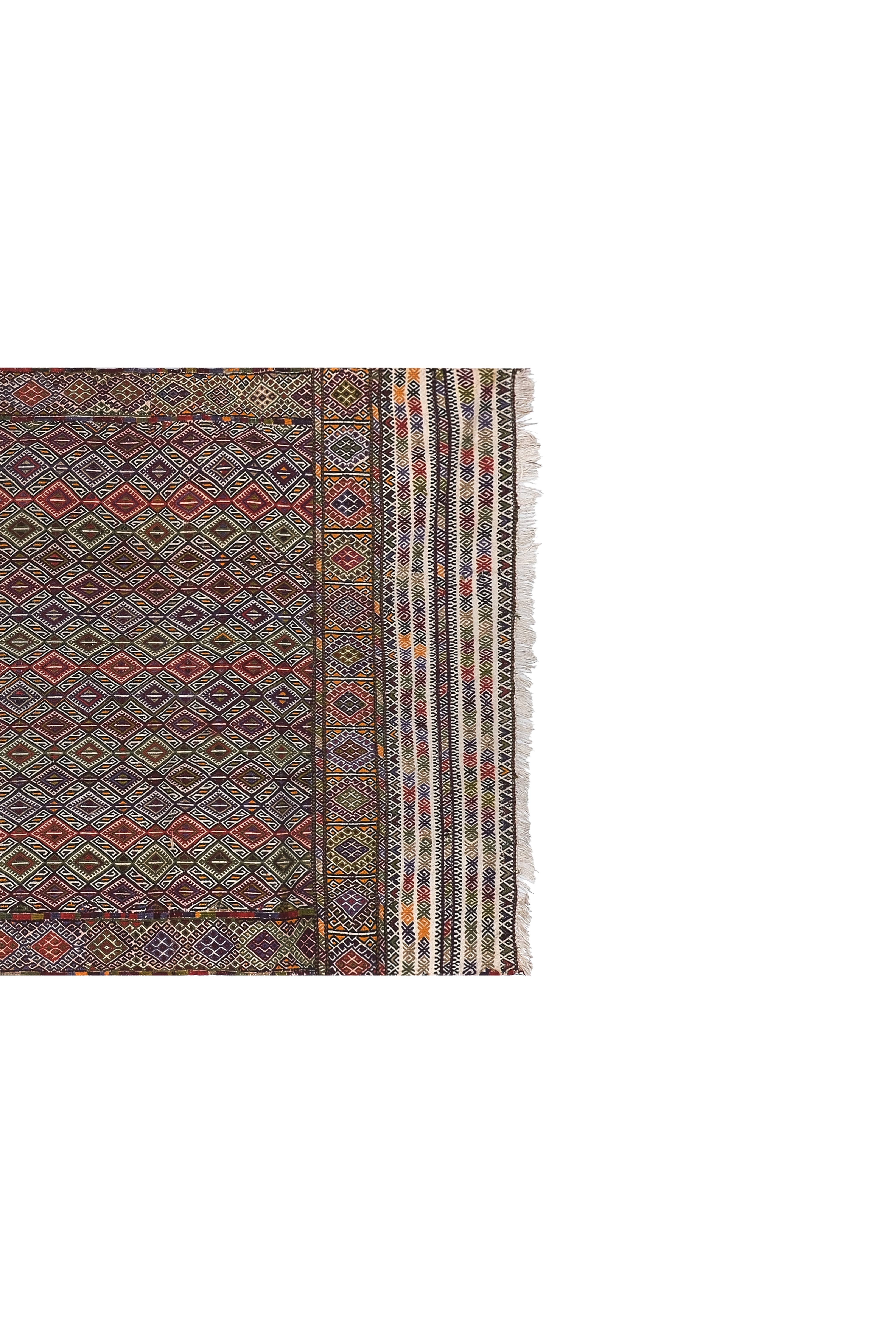 Vintage Turkish Anatolian Kilim Rug 4'6'' x 11'7''