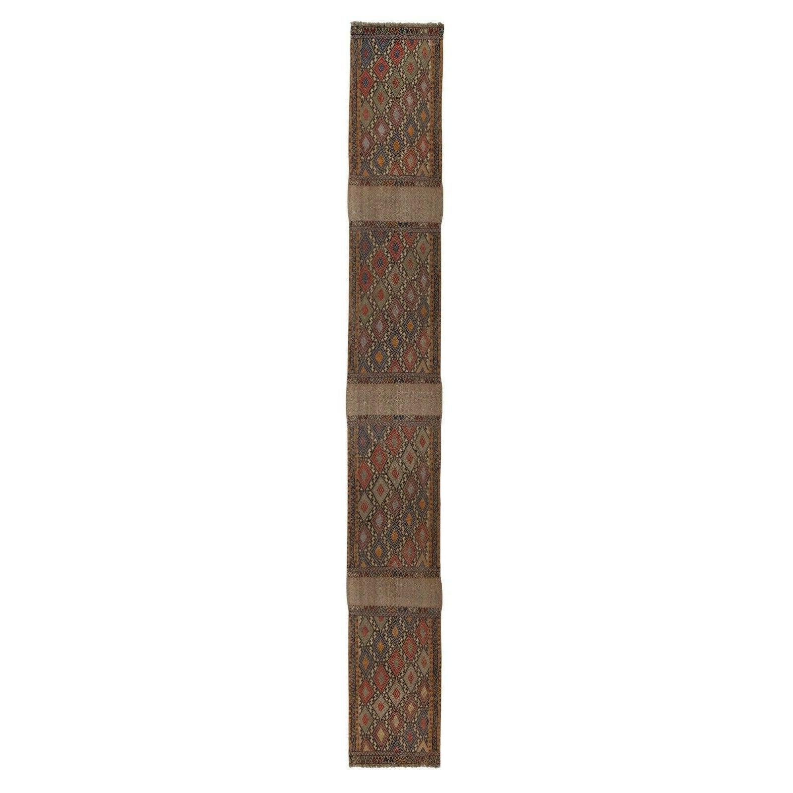 Vintage Turkish Kilim Runner 1'8'' x 13'9''