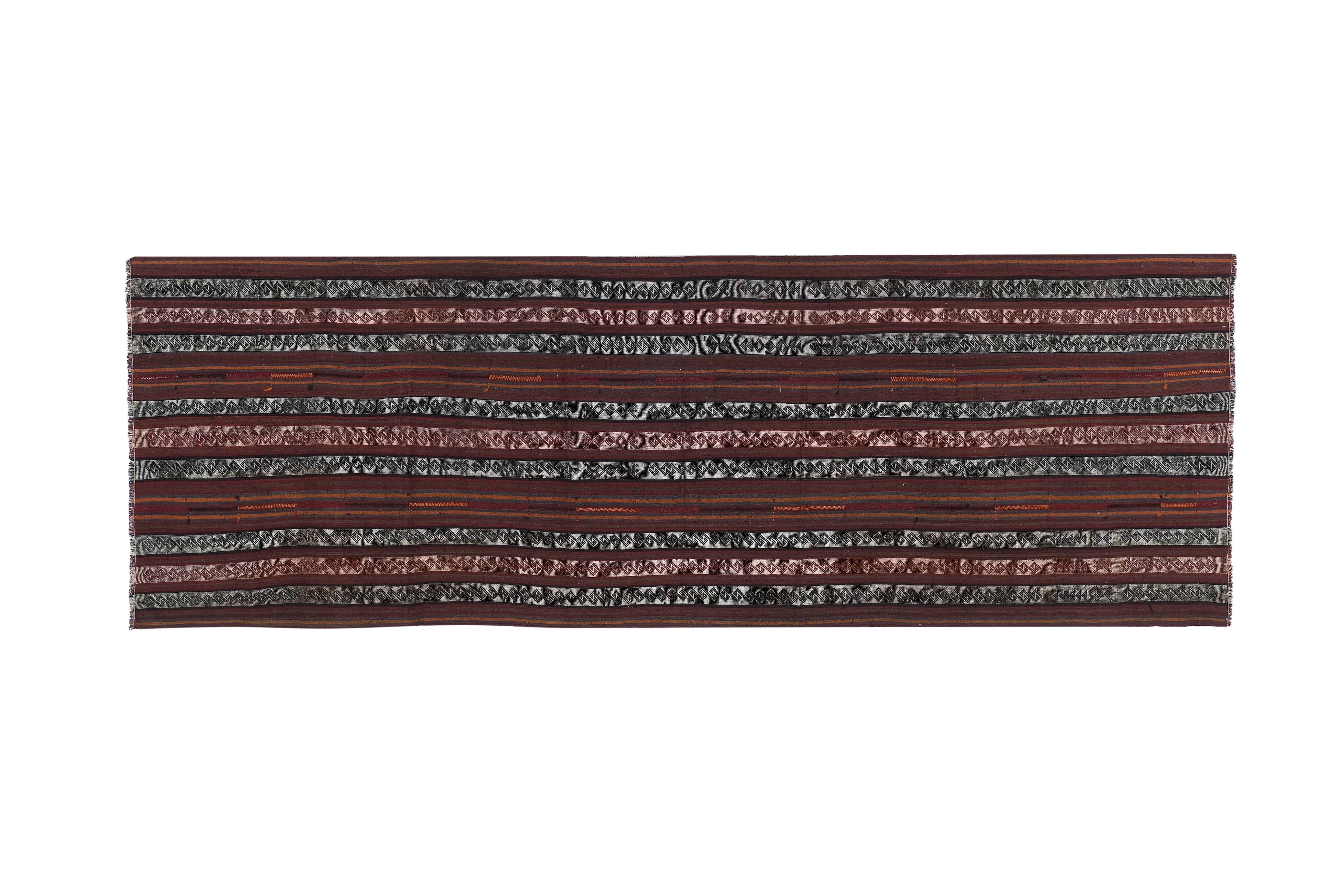 Vintage Turkish Kilim Rug 4'4'' x 13'