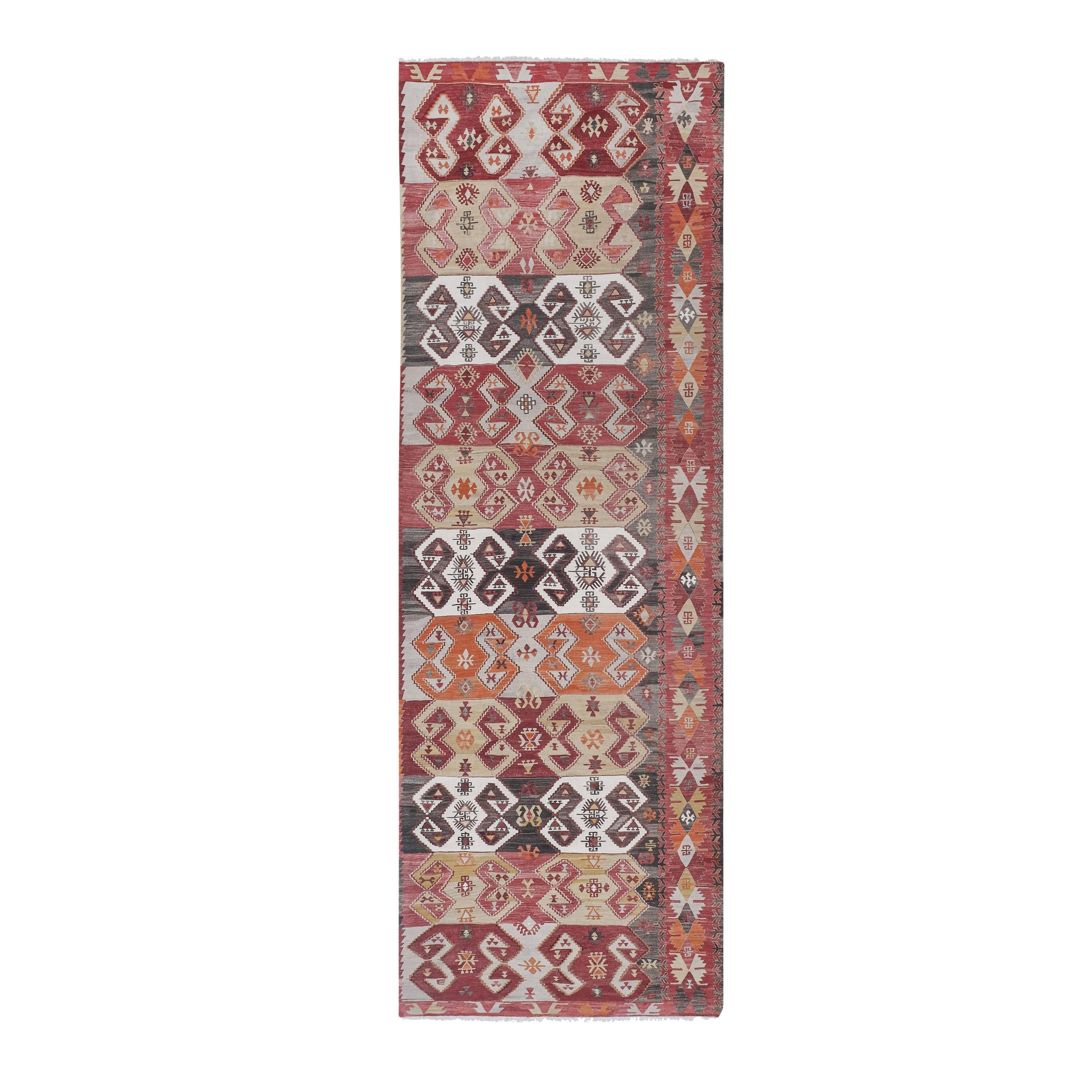 Vintage Turkish Kilim Rug 4'11'' x 14'5''
